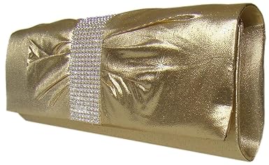DIVA-MODE Stilvolle Damen Abendtasche,Hochzeit Clutch,26x9 cm,Gold