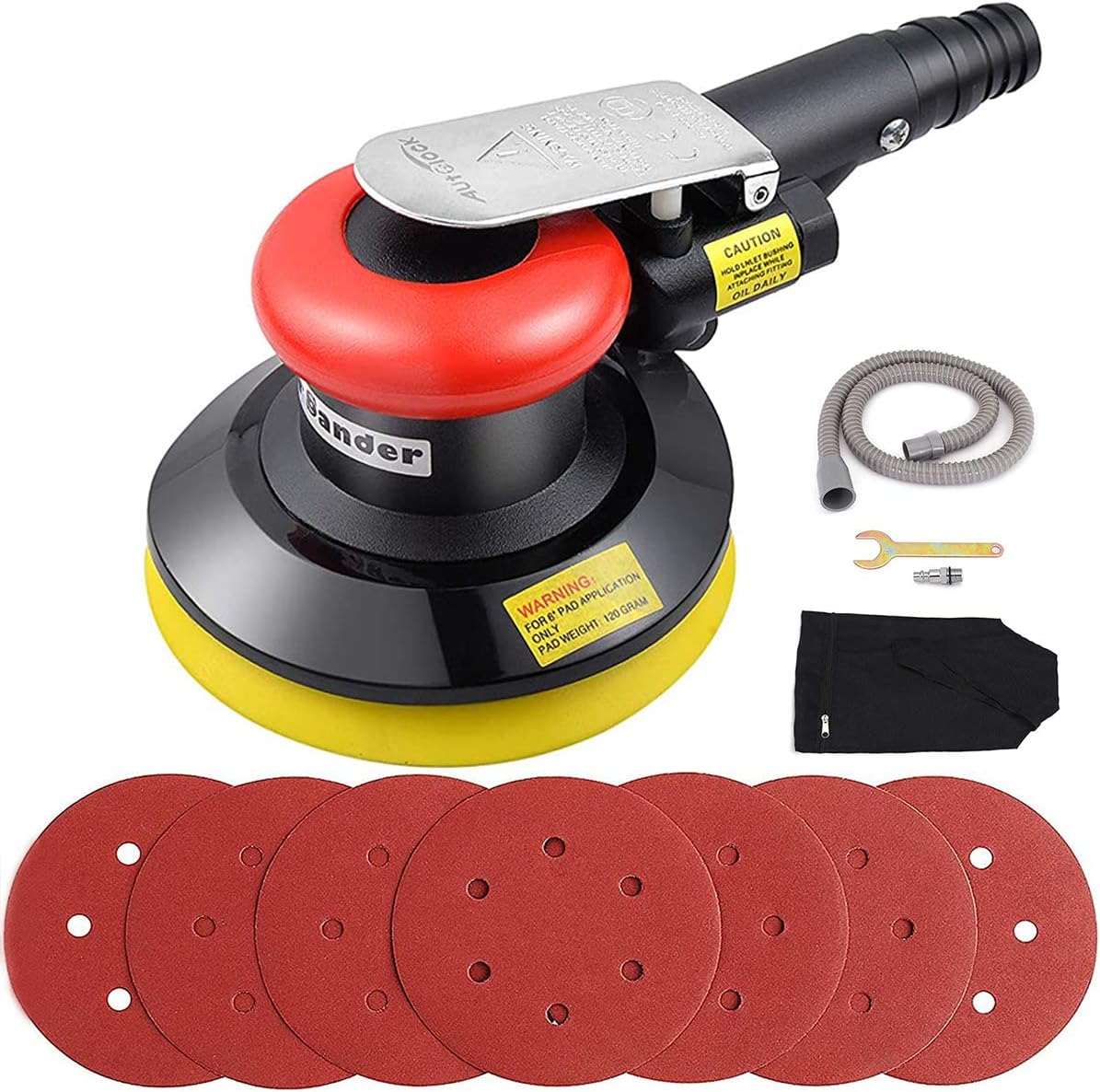 Autolock air Orbital Sander for Compressor Pneumatic,7 Pieces of 150mm