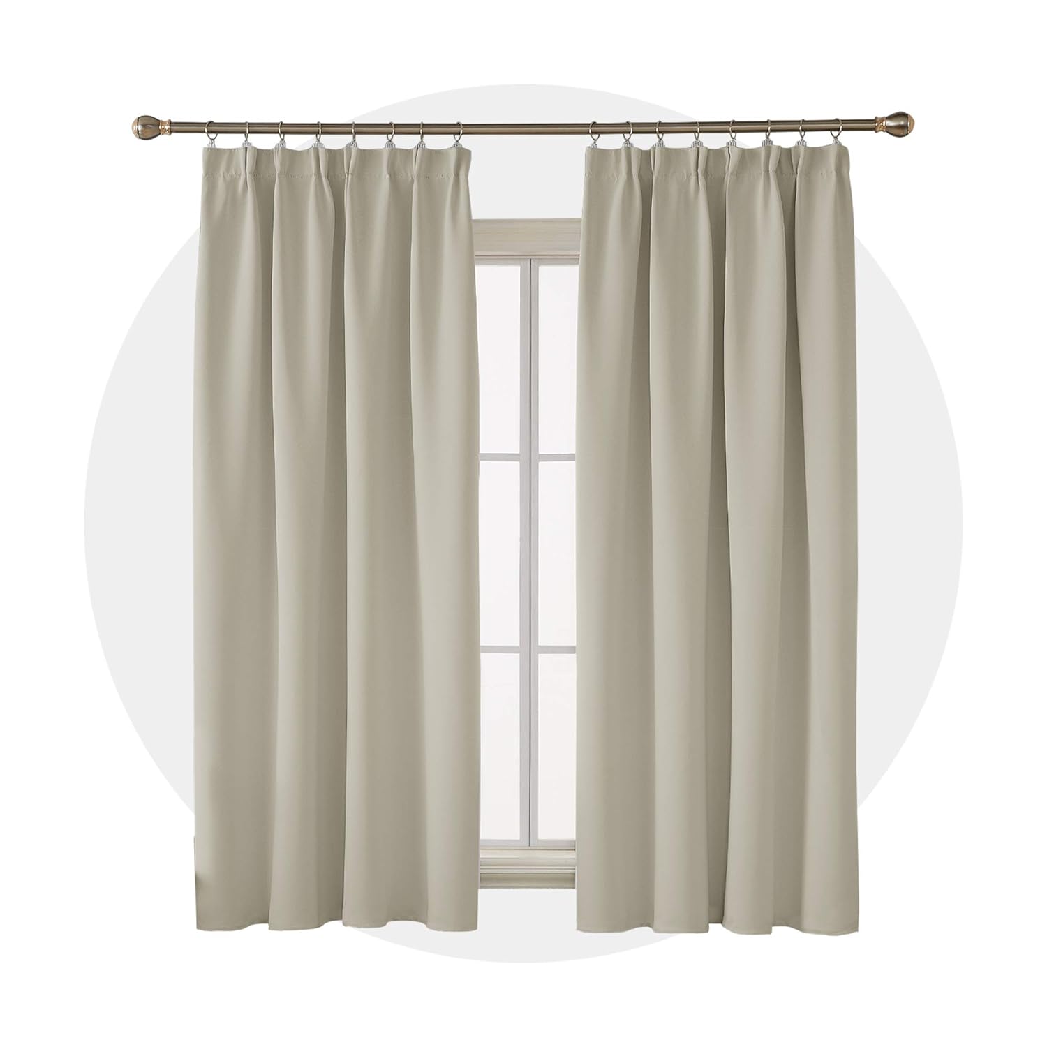 Deconovo Super Soft Thermal Insulated Pencil Pleat Blackout