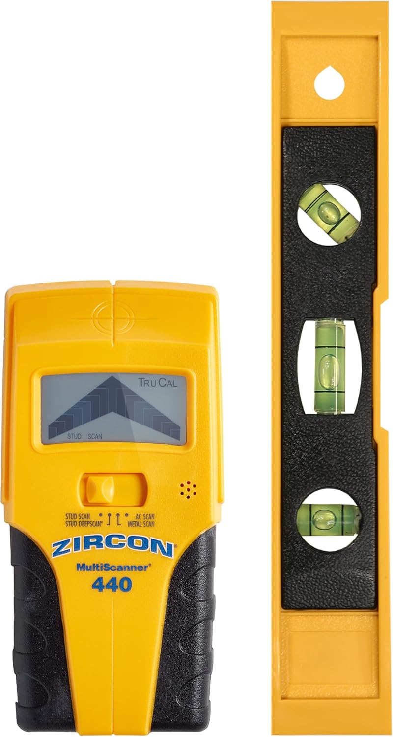 Zircon MultiScanner 440 Electronic Wall Scanner and Bonus 9" Level/Edge