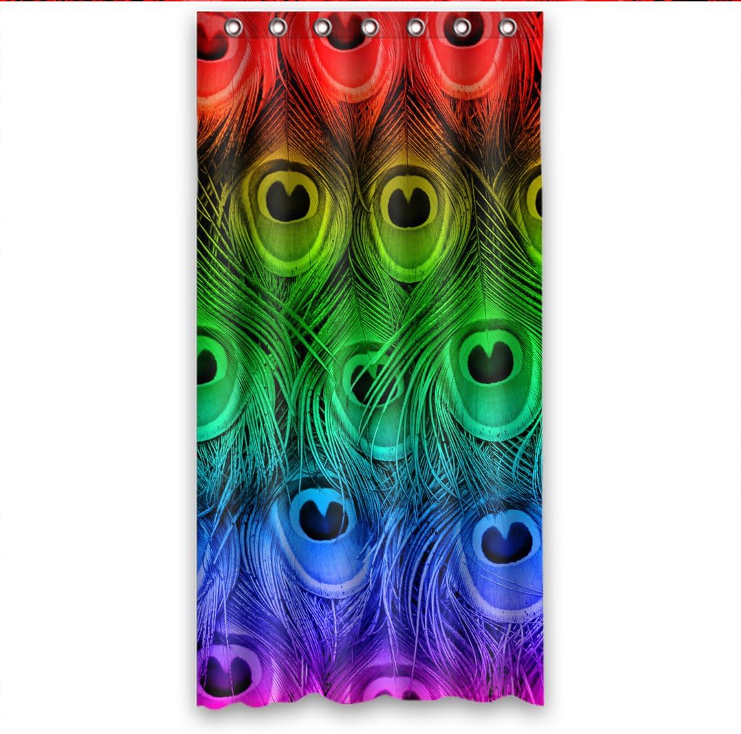 Wenglee Gorgeous Peacock Feathers Print Waterproof Polyester Fabric Bath Shower Curtain 36" x 72",about 90cm x 183cm