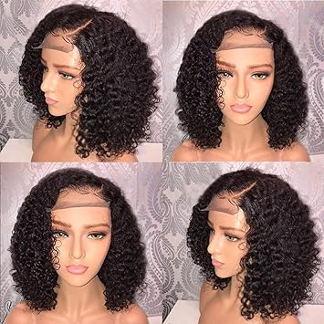 Amazon Com Women Kinky Curly Black Wig Lace Front Ship From Us