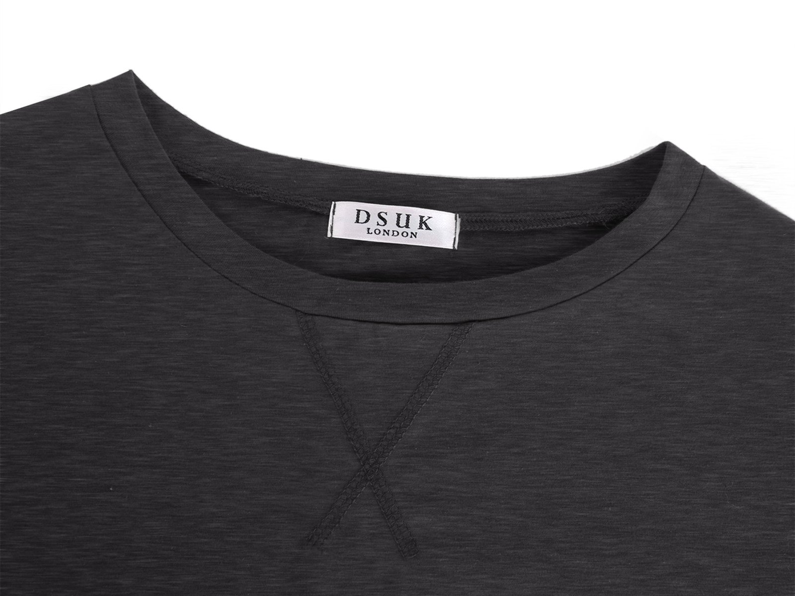 DSUK Ladies Tunics To Wear With Leggings, Youth Crewneck Pockets Drop Shoulder Sleeve Side Split Tunic Designs Ultra Soft T Shirt For Everyday Party Practical Clothes Grey Large