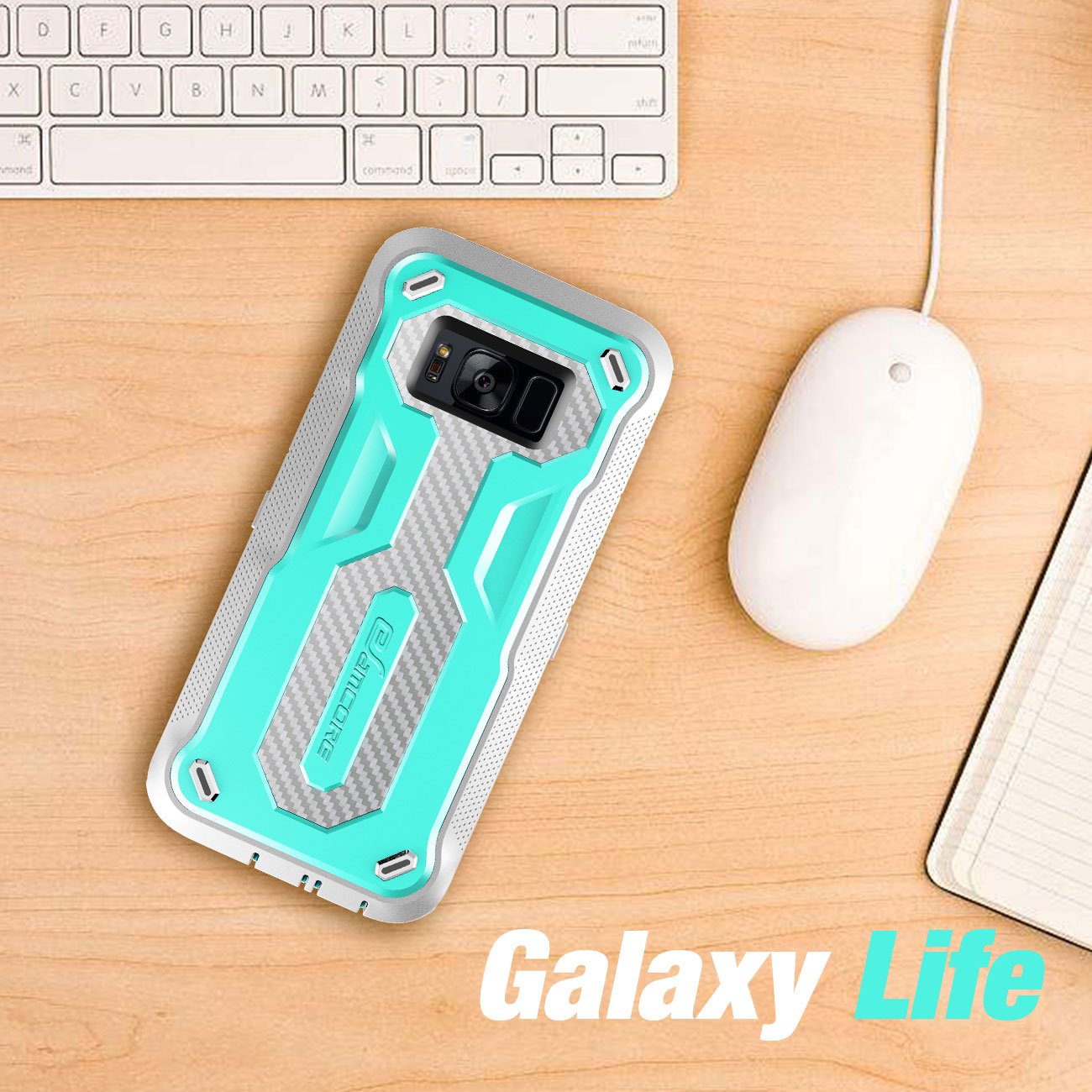 Galaxy S8 Rugged Case, eSamcore Samsung Galaxy S8 Slim Protective Case with Heavy Duty holster [Without Built in screen protector] 5.8 Inch [2017 Release] [MINT GREEN/GREY]
