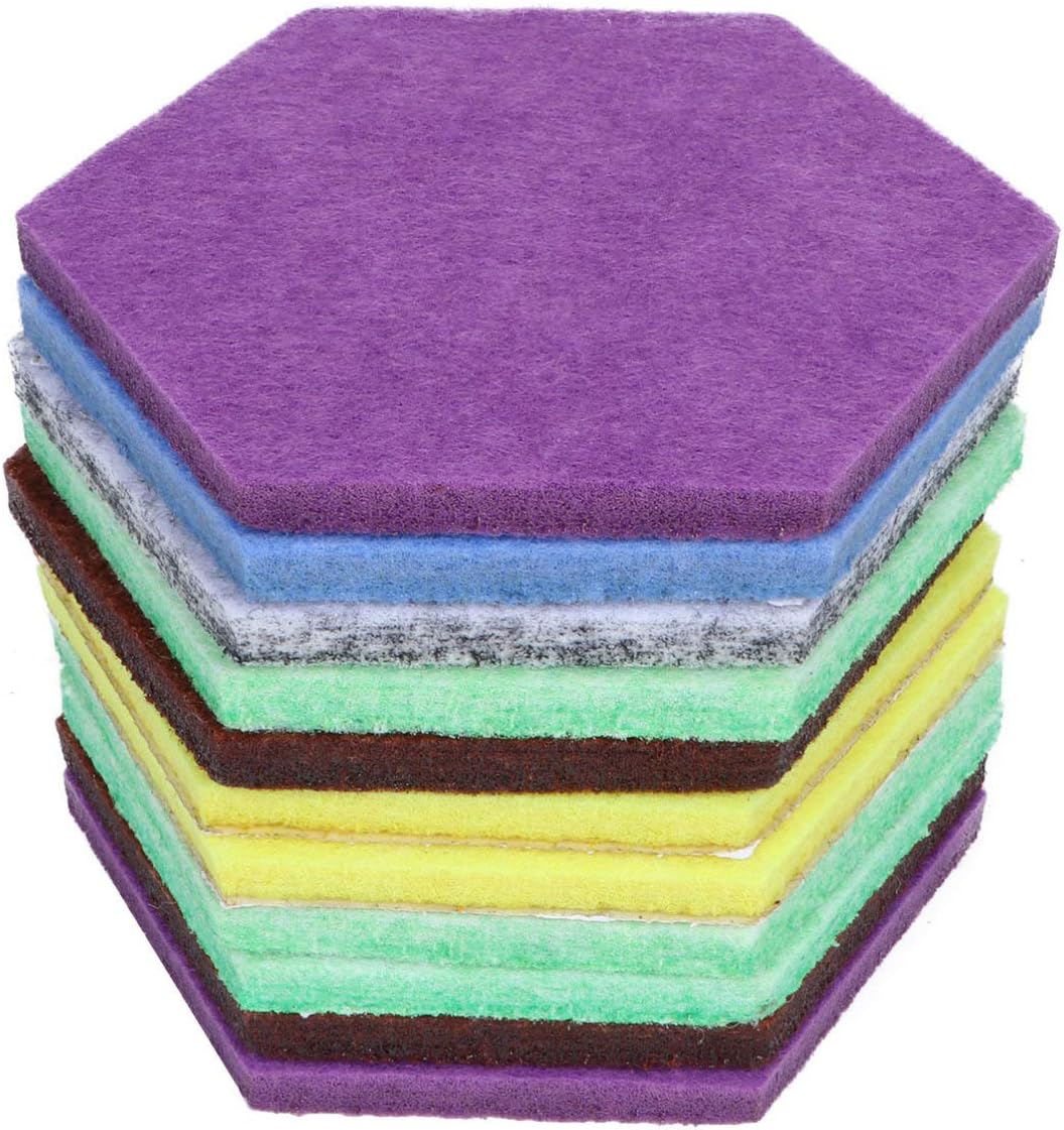 IMIKEYA 12pcs Colorful Wall Stickers Hexagon Felt Wall Sticker Self-Adhesive for Classroom Decorative Hexagon Shape for Message Board Random Color