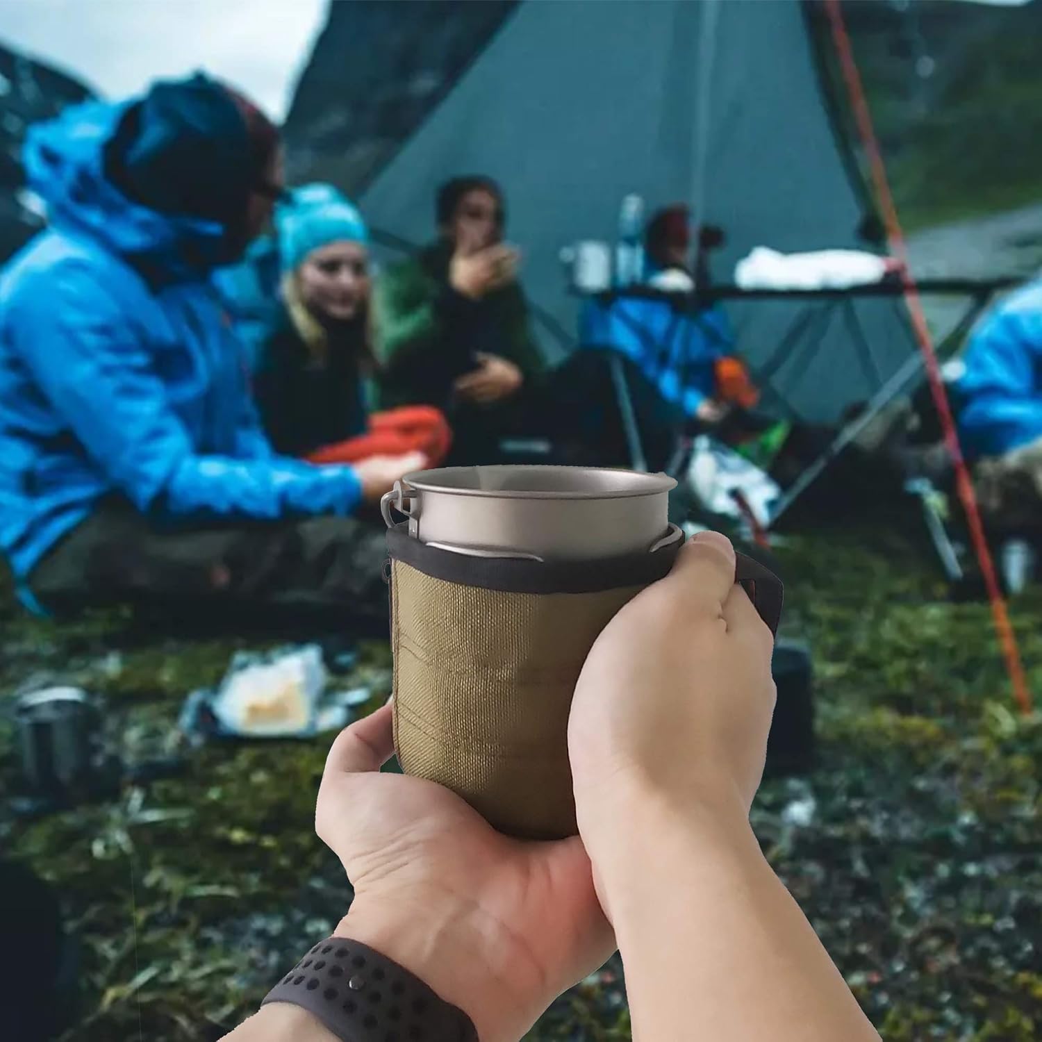 Bestargot Camping Titanium Pot Mug Cup 