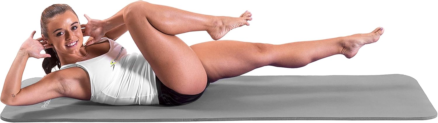 ProsourceFit Extra Thick Yoga and Pilates Mat ½ (13mm), 71-inch Long High Density Exercise Mat with Comfort Foam and Carrying Strap, Grey : Sports & Outdoors