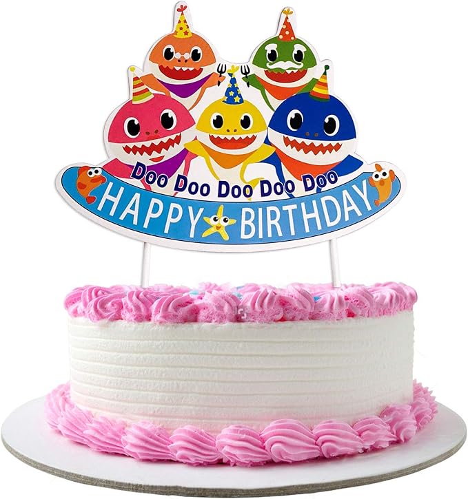 Fete A Theme Shark Enfants Fete Danniversaire Fournitures Decorations Micher Shark Gateau Danniversaire Topper Cuisine Maison Loisirs Creatifs