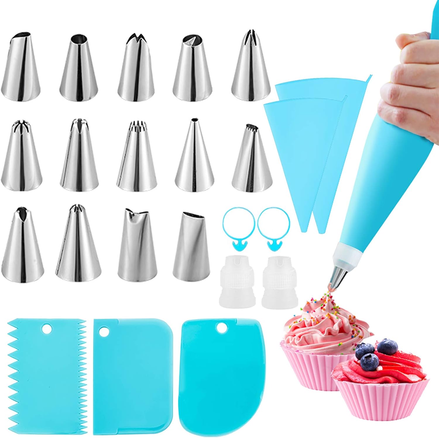 Piping Bags and Tips Set,Omini Cake 