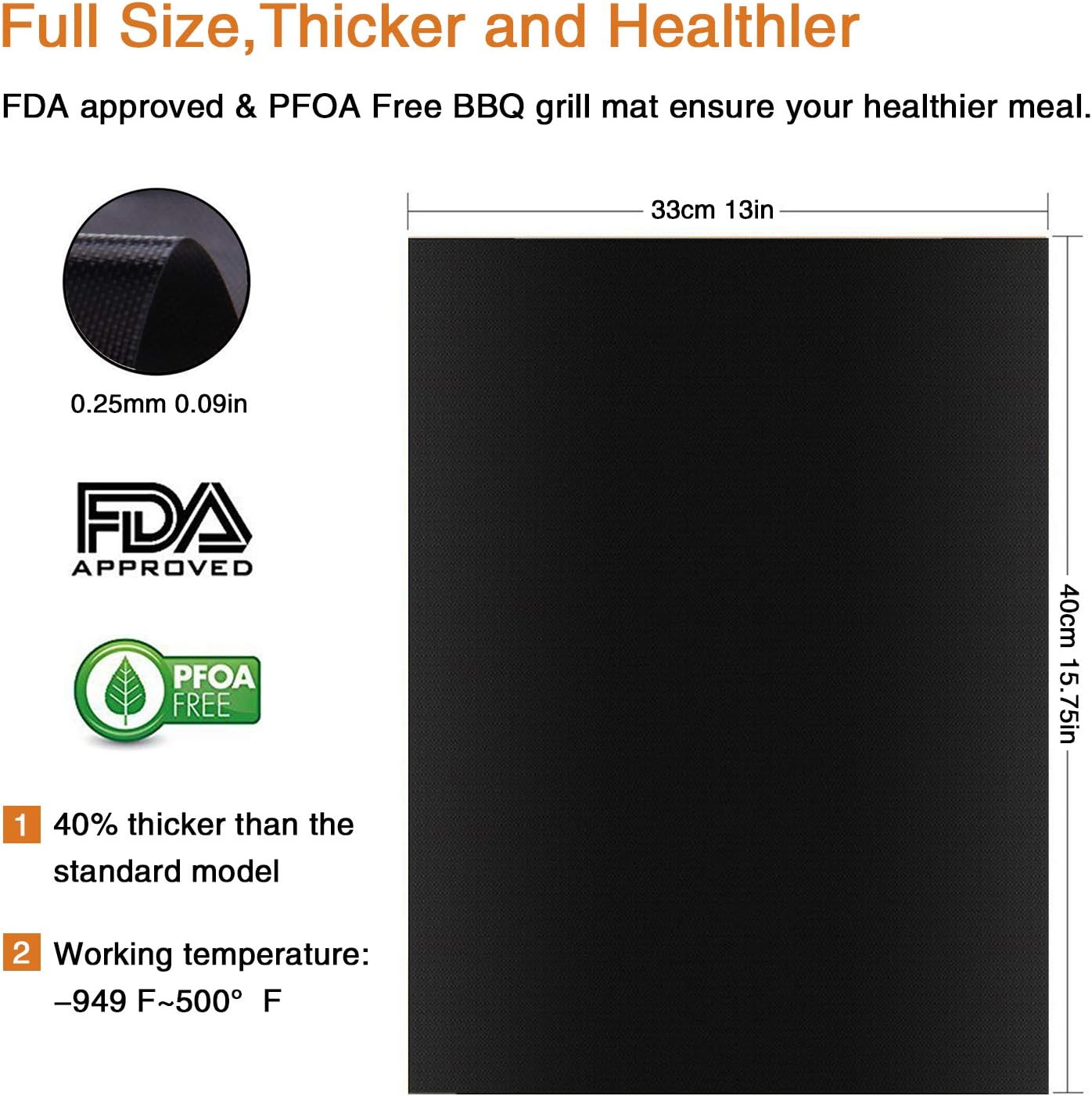 Aookey BBQ Grill Mat, Barbecue Grill Mat - Image 3
