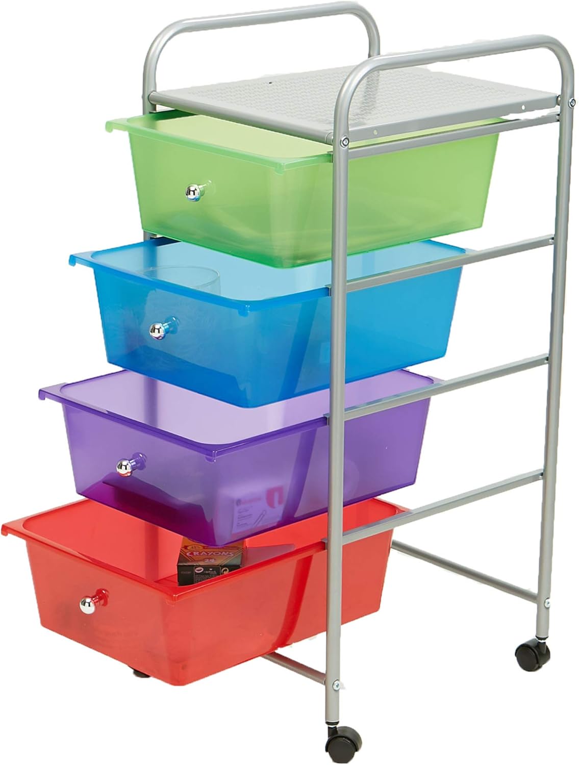 Mind Reader Rolling Storage Cart and Organizer with 4 Plastic Drawers: Home & Kitchen