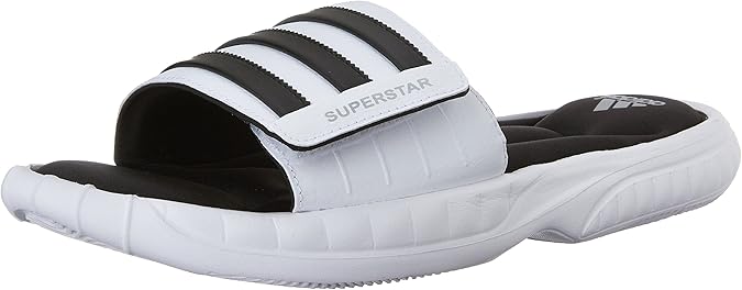 Amazon.com | adidas Performance Men's Superstar 3G Slide Sandal, White/Black/Silver, 5 M US | Shoes