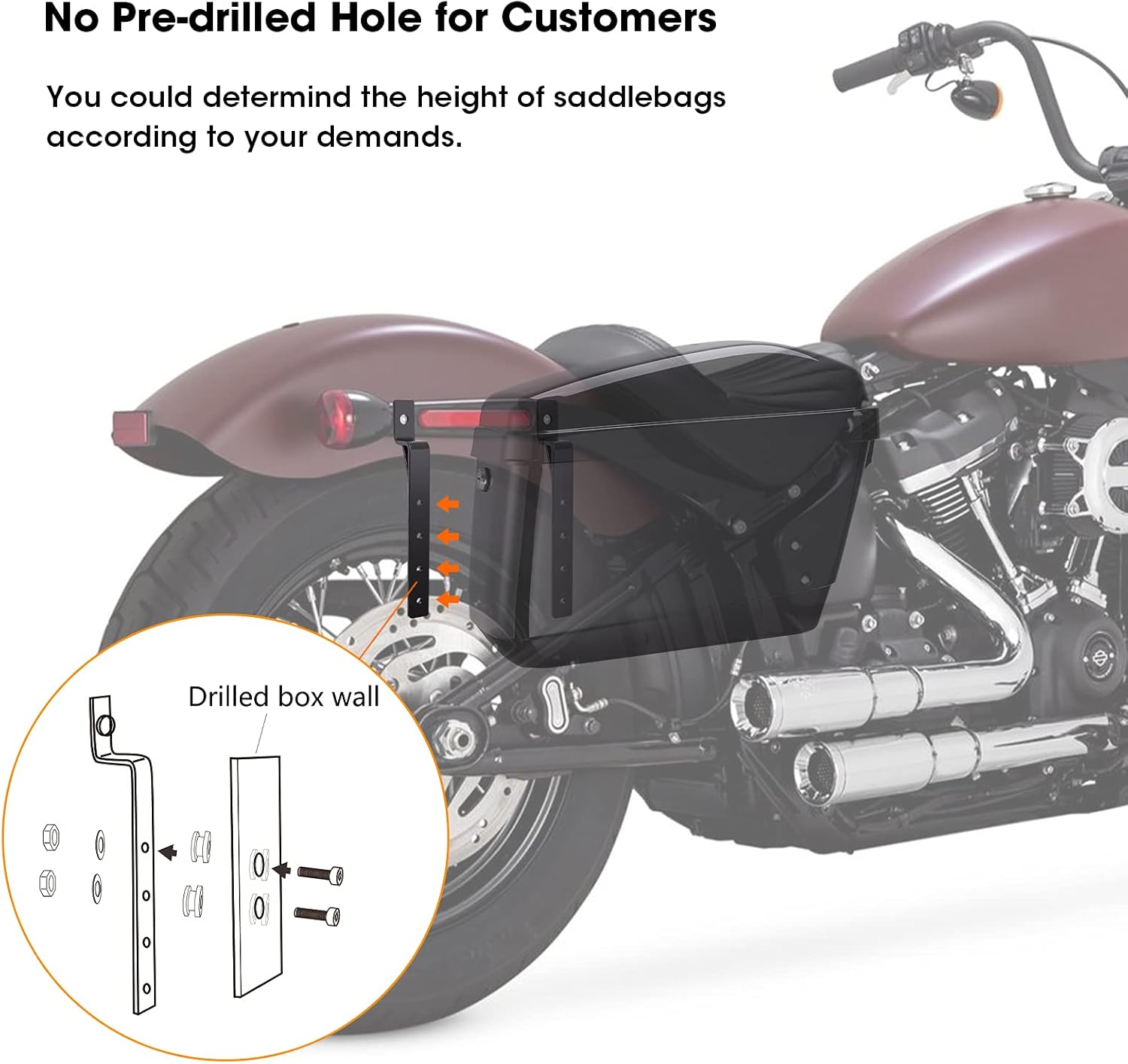 Motorcycle Hard Saddlebags Saddle Bags compatible with vulcan 800 900 Vstar 650 1100 1300 Softail with Mounting Kits: Automotive