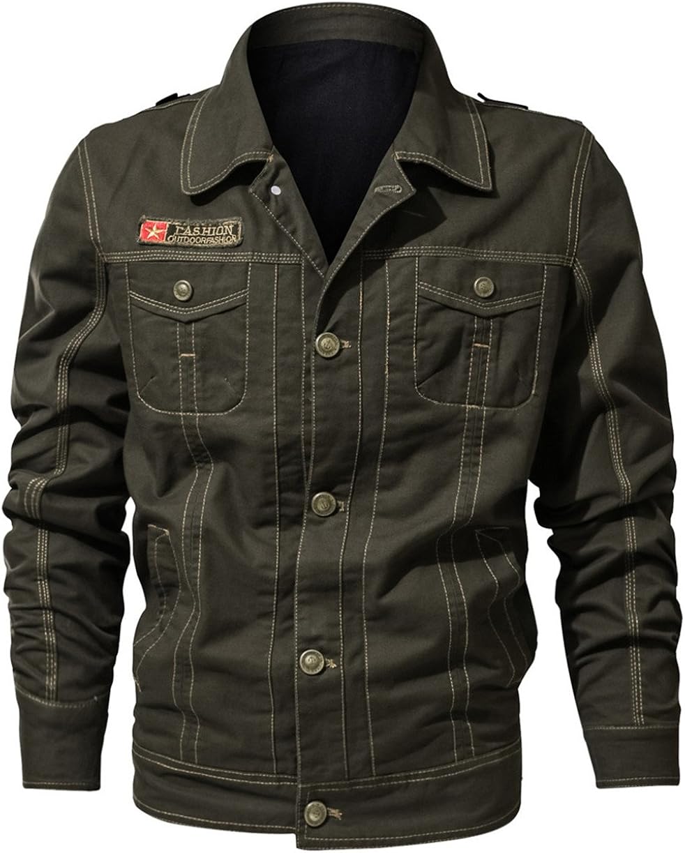 Men's Casual Cotton Military Style Bomber Jackets Pilot Outdoor Jacket