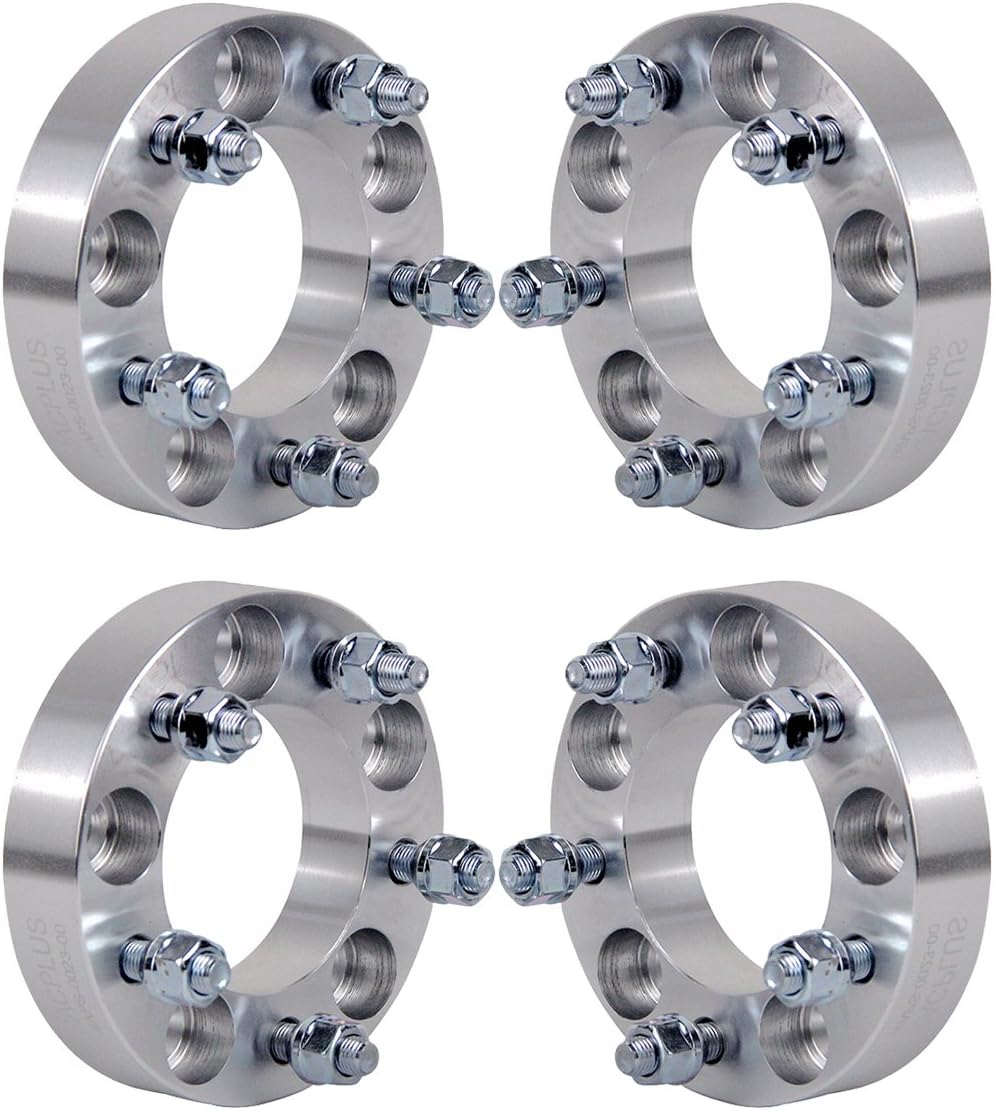 RACPLUS 4pcs 1.25" 5x4.75 to 5 x 4.75 (5x120.6 to 5x120.6) Wheel Spacers Adapters 12x1.5 Studs for Chevrolet Chevy Corvette Camaro S10 GMC S15 Jimmy Pontiac Firebird GTO