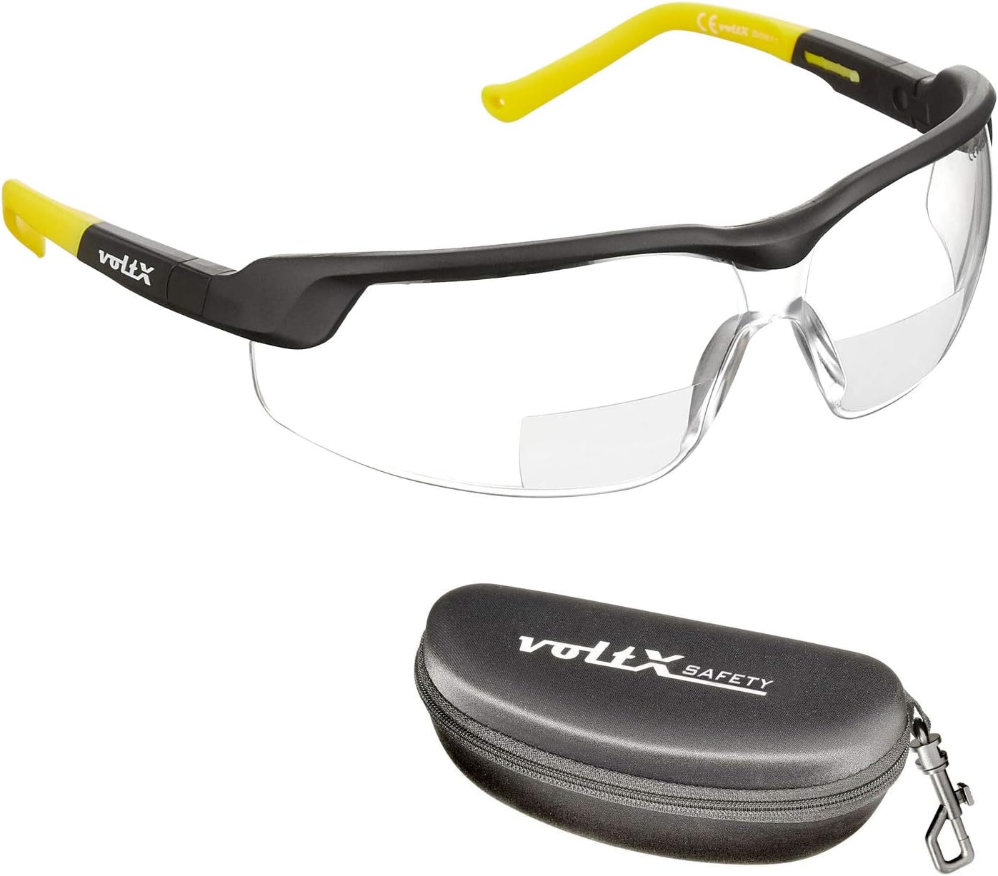 voltX GT ADJUSTABLE Bifocal Reading Safety Glasses (Clear Lens +1.5), UKCA & CE EN166FT Certified, Anti fog coated
