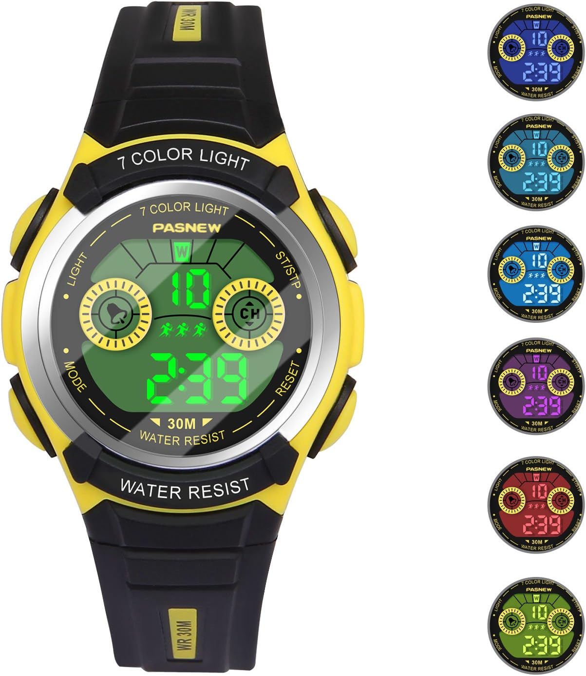 HIwatch Kids Watches Waterproof Toddler Watch Multi Coloured Lights Digital LED Children Wrist Watches Time Teacher Gift for Little Kids