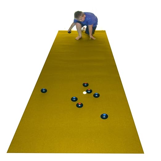 BeActive Carpet Bowls & Yellow Bowls Mat (400 X 100Cm) Perfect For