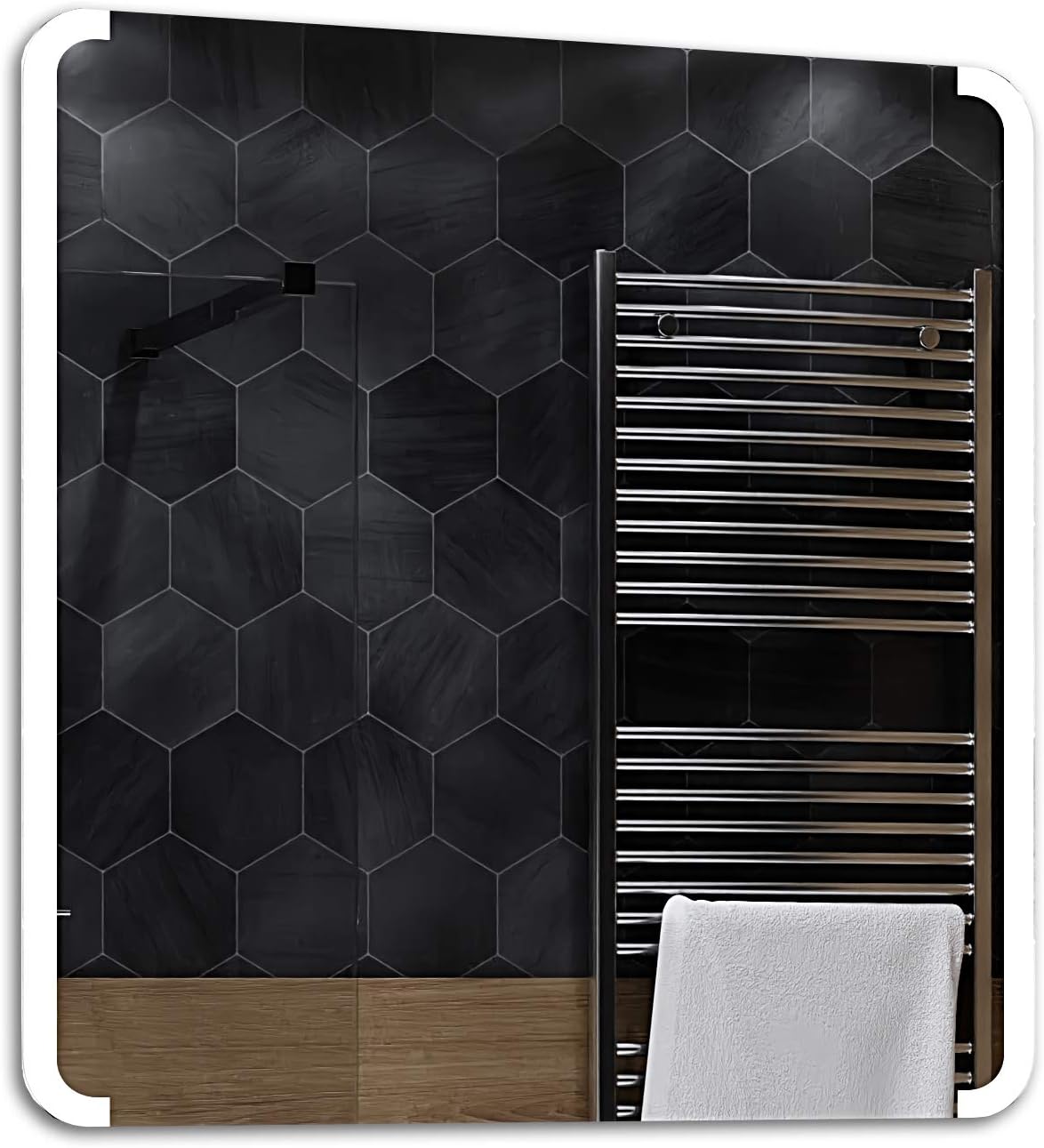 Alasta Modern Mirror with LED light | 80x80 cm | Seattle - Custom LED Designer Mirror | Selection of Additional Features