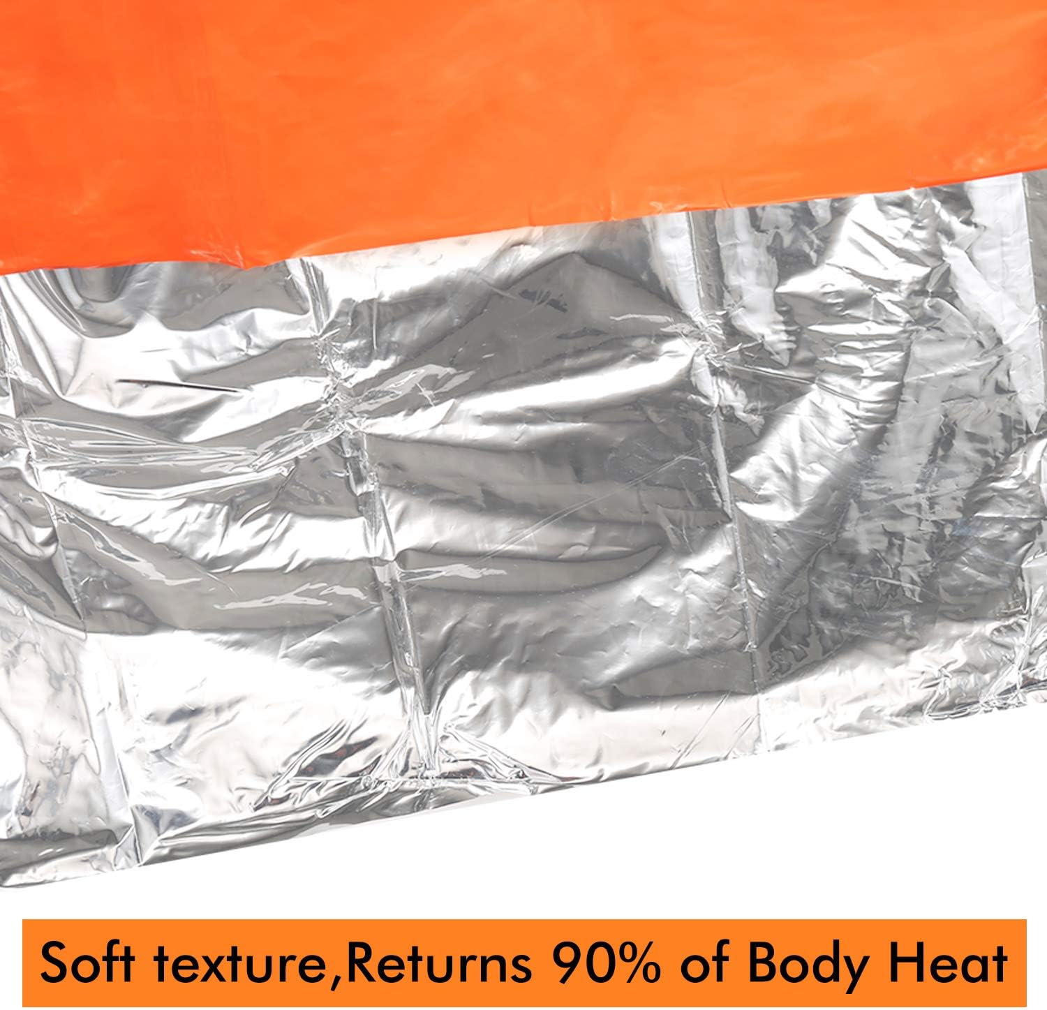 2 Pack DIBBATU Emergency Survival Poncho Heat Reflective Blanket Poncho