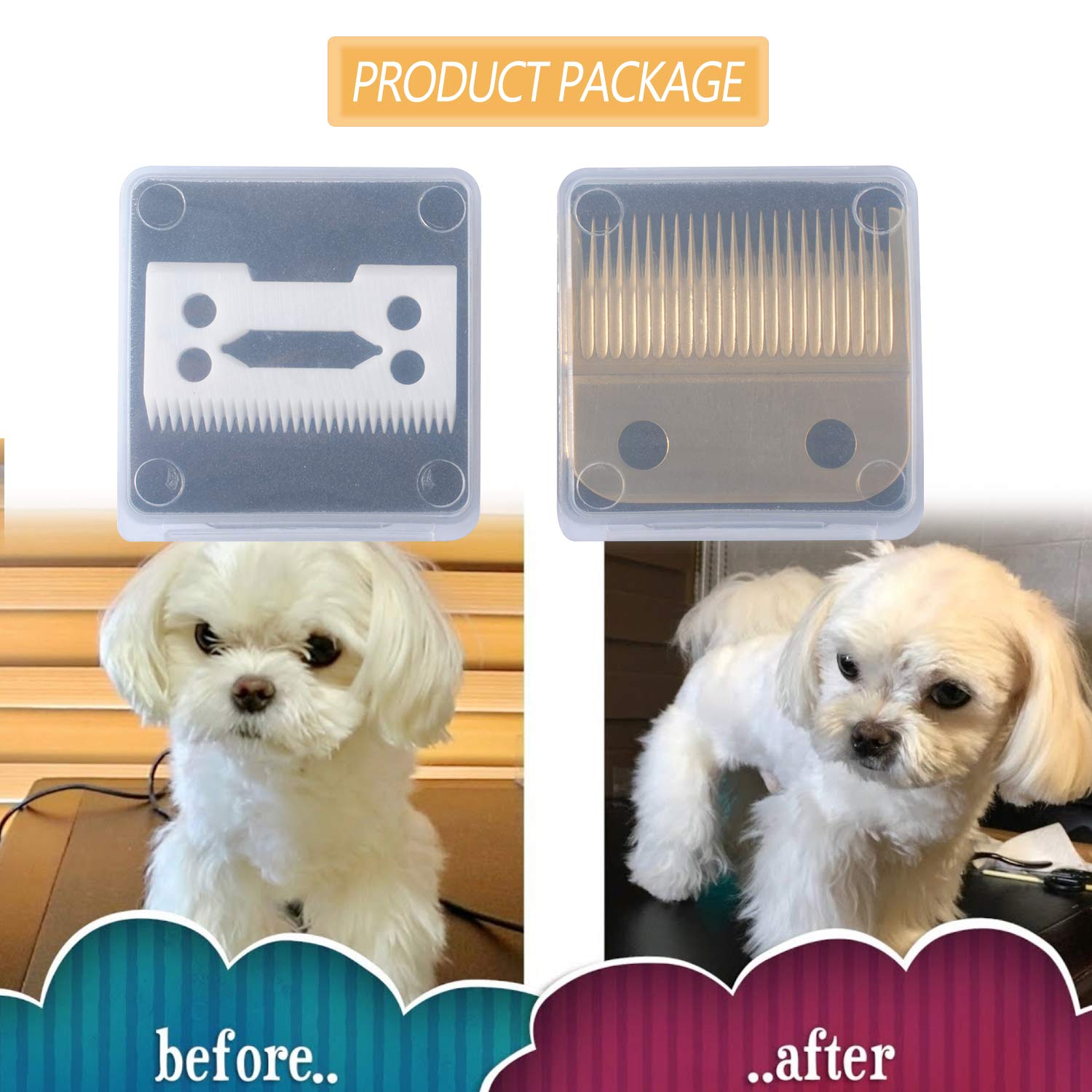 Compatible with Wahl 30-15-10 Replacement Blades for Dog Clippers,Professional Animal Pet Standard Adjustable Blade Set for Pro Ion, Iron Horse, Show Pro Plus, U-Clip: Beauty