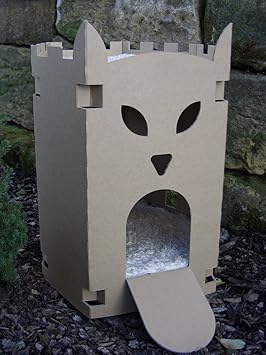 Katzenburg aus Wellpappe - Katzenkorb, Katzenhöhle, Katzenhaus, Katzenschloß