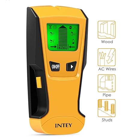 INTEY - Detector De Pared 3 EN 1 Pantalla LCD Detector De Pared para Detecta AC Cable ，Metal Tuberías，Madera En La Pared DCemento，Azulejos