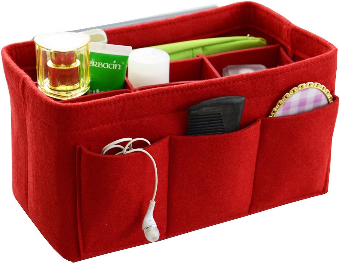 Felt Fabric Handbag Organizer,Insert Purse Organizer 12 Pockets Structure Shaper 4 size