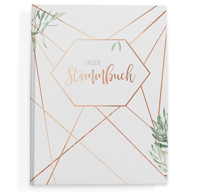 bigdaygraphix Hochzeit Stammbuch der Familie Familienstammbuch Copper & Green (Grün) 16 x 21 cm (DIN A5 und Kleiner)
