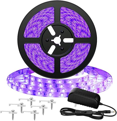 Amazon Co Jp Onforu 5m ブラックライト Uv Ledテープライト 300個 2835 Ledストリップライト 切断可能 低圧12v 紫外線リボンライト 蛍光顔料 発色 ハロウィン ステージ ディスコ パーティー Ktv カラオケ クラブ バー 車 バイク