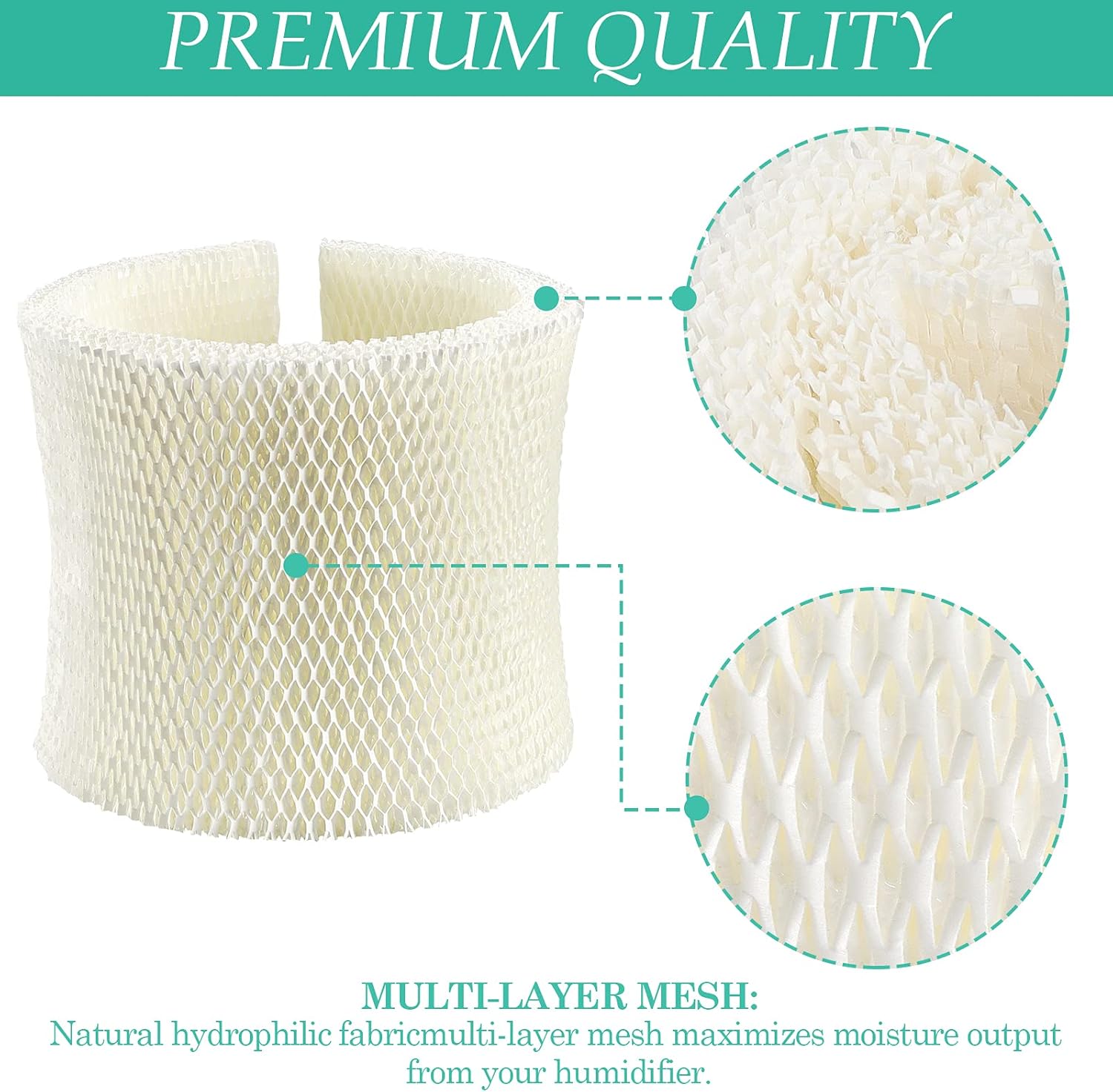 TOMOON MAF2 Wicking Humidifier Filter, Compatible with MA0800 MA0600, MA0601, MA08000, 15408, 154080, 17006, 29706, 29988, 29880C, 758.15408 (2 Pack) -