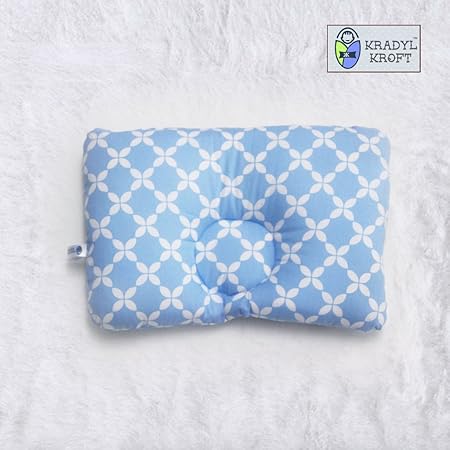 Kradyl Kroft Memory Foam Head Shaping Pillow for Baby (Happy Blue)