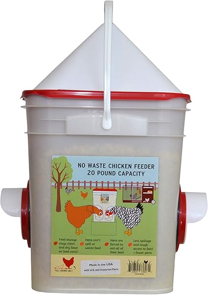 Amazon Com Chicken Feeder Holds 20 Pounds Pellets Crumbles Grain