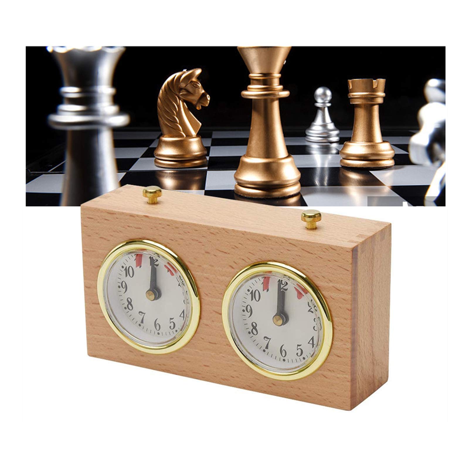 Retro Chess Timer, Wooden Mechanical Chess Clock, Portable & Professional Master Tournament Analog C