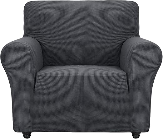 Amazon Com Znsayotx Super Stretch Chair Slipcover Universal Sofa Chair Covers For Living Room Dogs Pet Furniture Protector Spandex Armchair Slipcovers With Anti Slip Foam Sticks Dark Grey Chair Home Kitchen