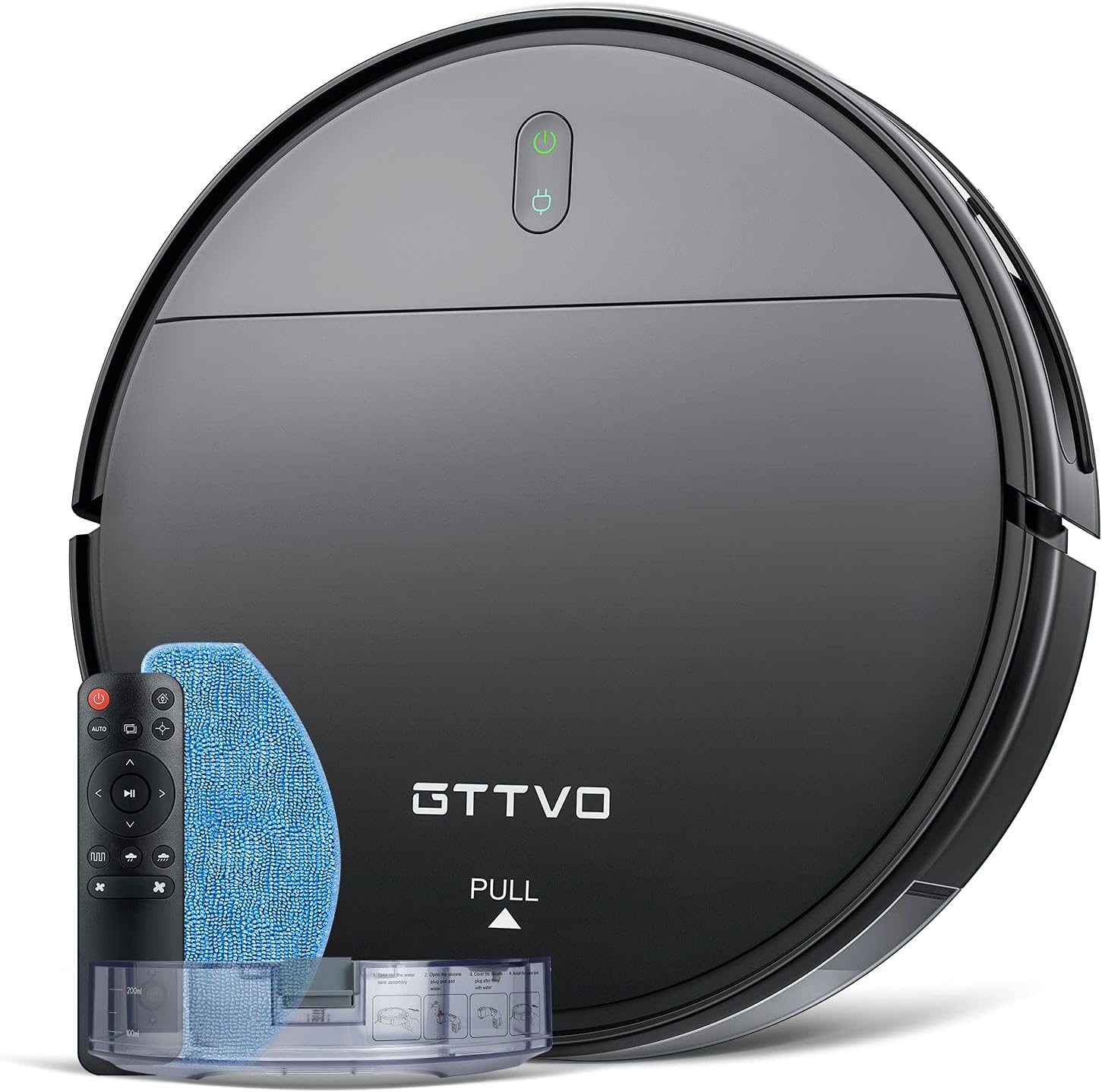 Robot Vacuum and Mop, GTTVO Robotic Vacuum Cleaner, 2 in 1 Mopping Robot Vacuum Cleaner with 1400Pa Suction, Zigzag Cleaning Path, Self-Charging, Super-Thin, Ideal for Hard Floor, Pet Hair and Carpet