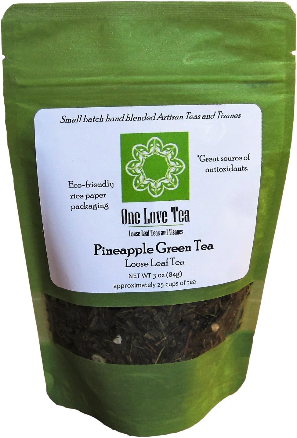 One Love Tea - Pineapple Green Tea - 3 Oz Loose Leaf Tea