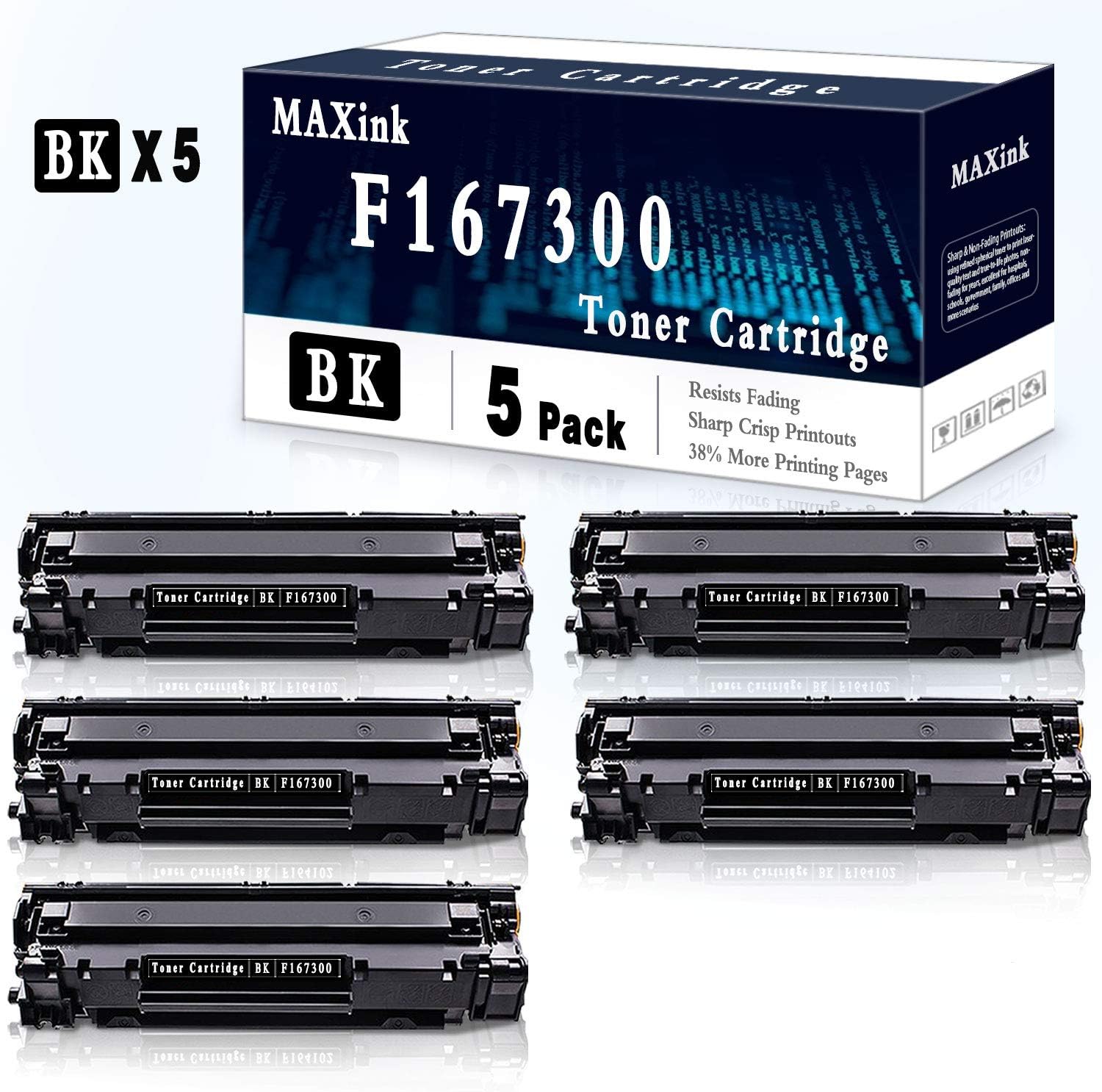 5 Pack MAXink Compatible F167300 Toner Cartridge Replacement for Canon F167300 Printer Toner 