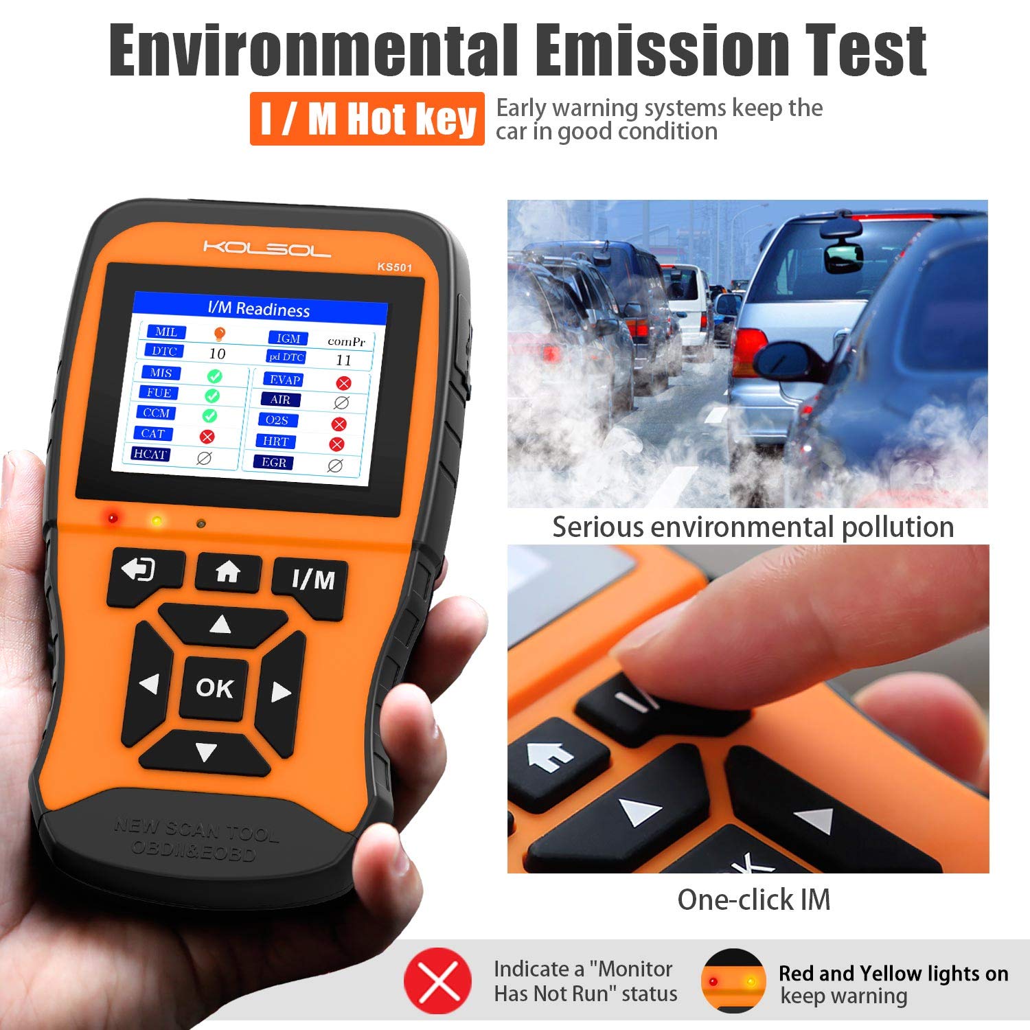 KOLSOL KS501 OBDII EOBD Scan Tool for Universal Vehicles Automotive Scanner Diagnostic Tool