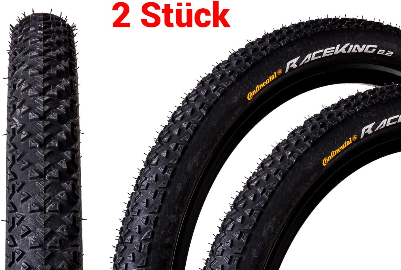 '2 x 27 1/2 Inches Continental Race King 2.2 Mountain Bike Tyre Cover Tire 55 – 584 Black