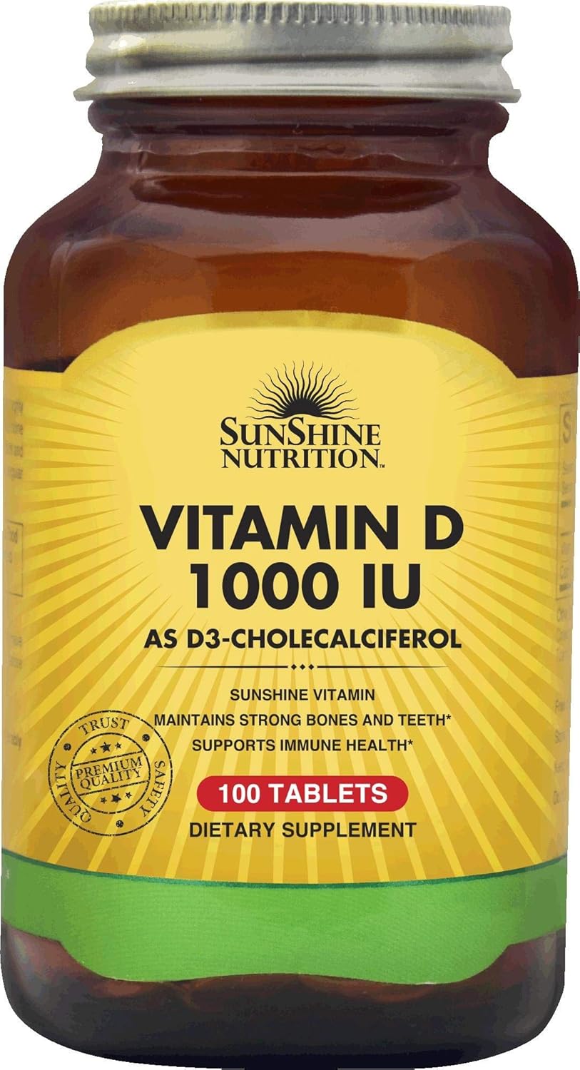 SUNSHINE NUTRITION Vitamin D 1000 Iu, 100 Tablets Buy Online at Best