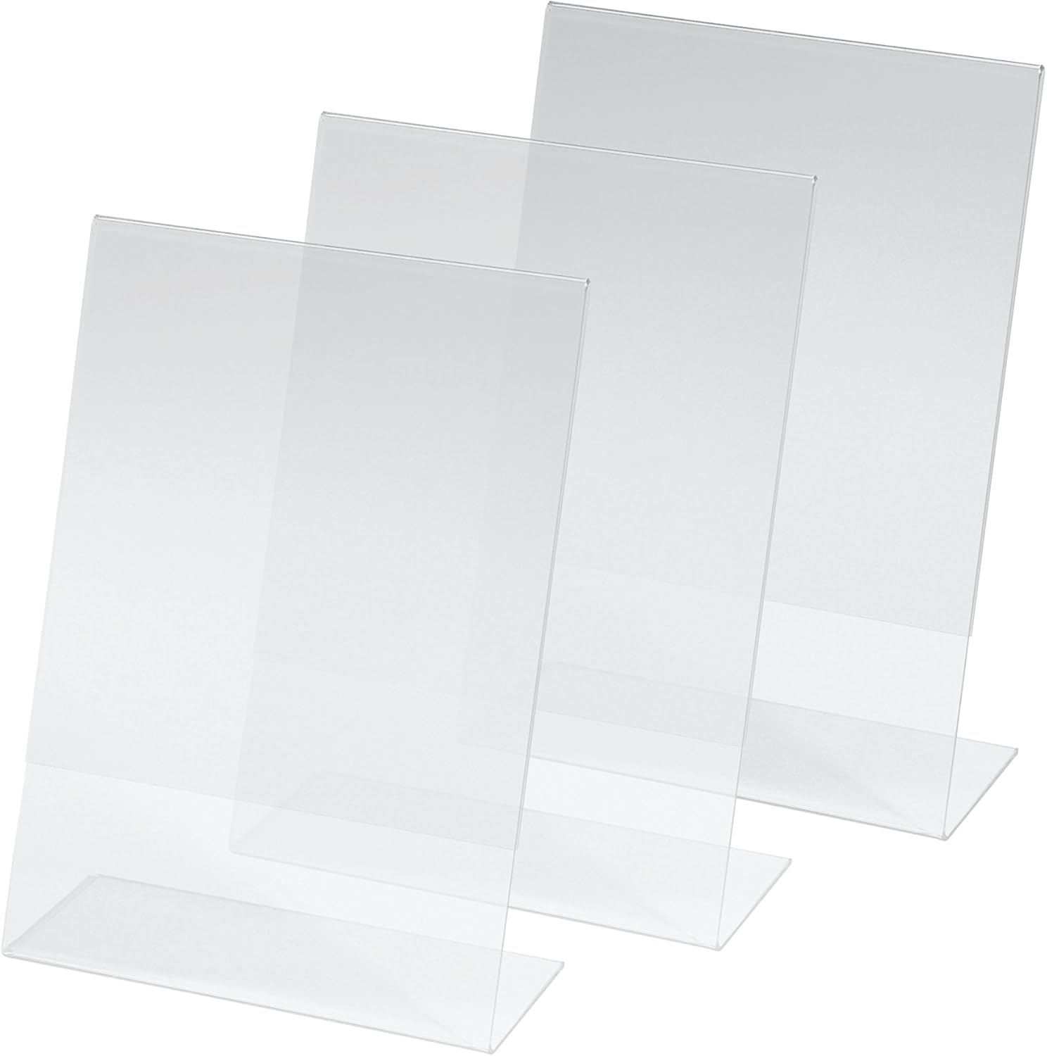 SIGEL TA212 Sign Holder, slanted, for A5, single-sided presentation, uv resistant acrylic, transparent, 3 Pieces