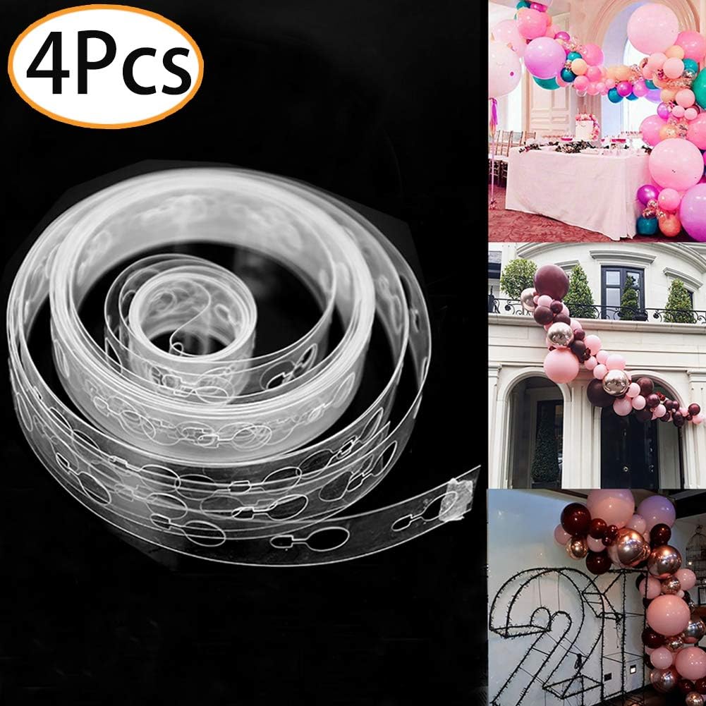 Balloon Arch Tape Garland Balloon Tape Strips 4 Rolls 16 Feet Balloon Decorating Strip Kit for Birthday Baby Shower Wedding Graduation Xmas Bridal Shower Party Decorations