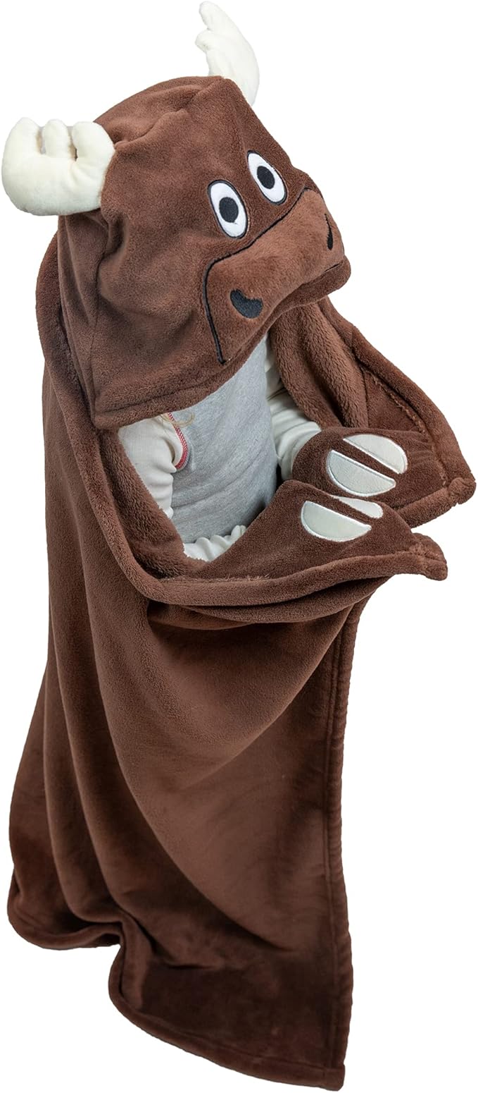 Amazon Com Lazy One Animal Blanket Hoodie For Kids Hooded Blanket Wearable Kids Blanket Soft Cozy Fleece Hoodie Moose Blanket Home Kitchen