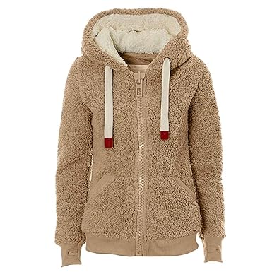 Emmay Sweatjacke Damen Wintermantel Fleecejacke Dicke Winterjacke Wesentlich Wolljacke Mit Kapuze Kapuzenpulli Trenchcoat Fle