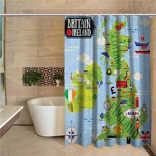 Amazon Com Lohebhuic Wanderlust 3d Printed Shower Curtain Cartoon