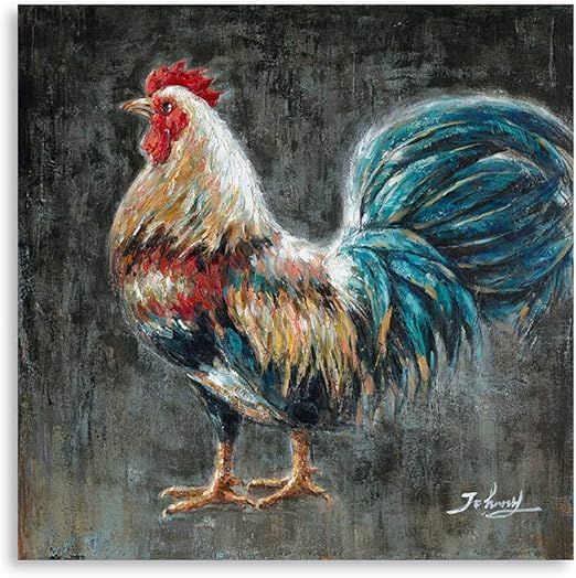 Amazon Com B Blingbling Rooster Kitchen Decor Farm House Decor White Rooster Decorative Canvas Farmhouse Kitchen Decor With Frames Easy To Hang 24 X24 X1 Panel Posters Prints