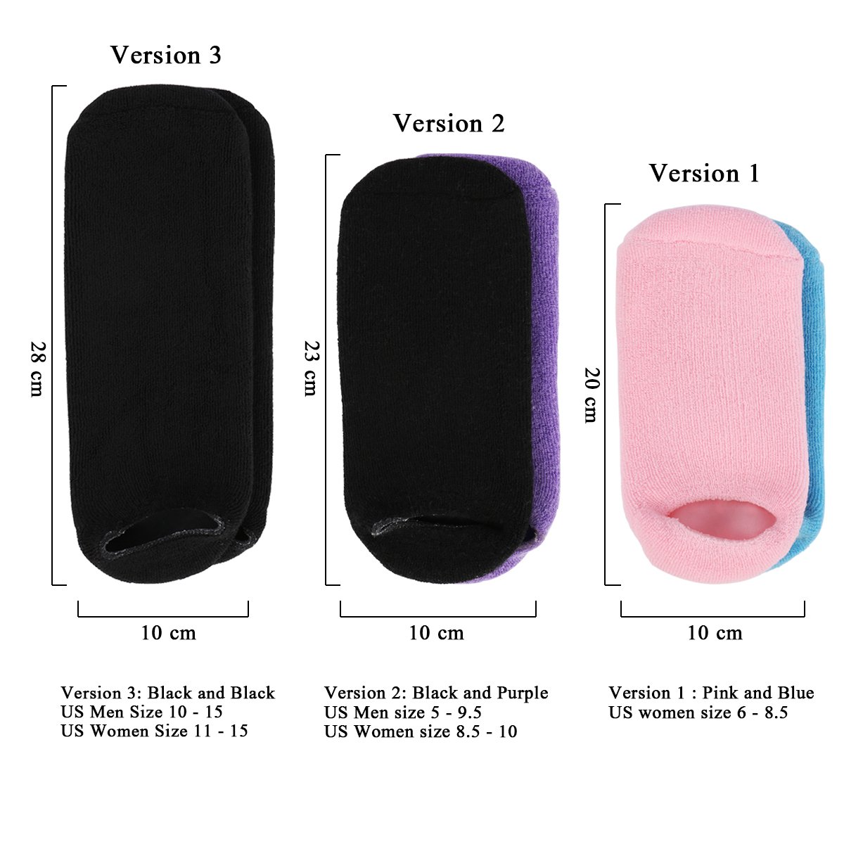 Large Men’s Moisturizing Gel Socks 2 Pairs Moisturize Soften Cracked Hard Dry Skin Repair Feet Heel Pedicure Personal Care All Day Night for US Men 10-15 : Beauty