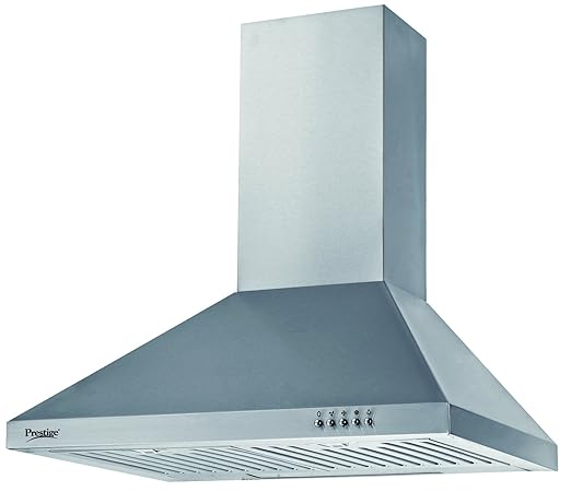Prestige 60cm 760 m3/hr Chimney (DKH 600 CS (B-Series), 2 Baffle Filters, Steel/Grey)