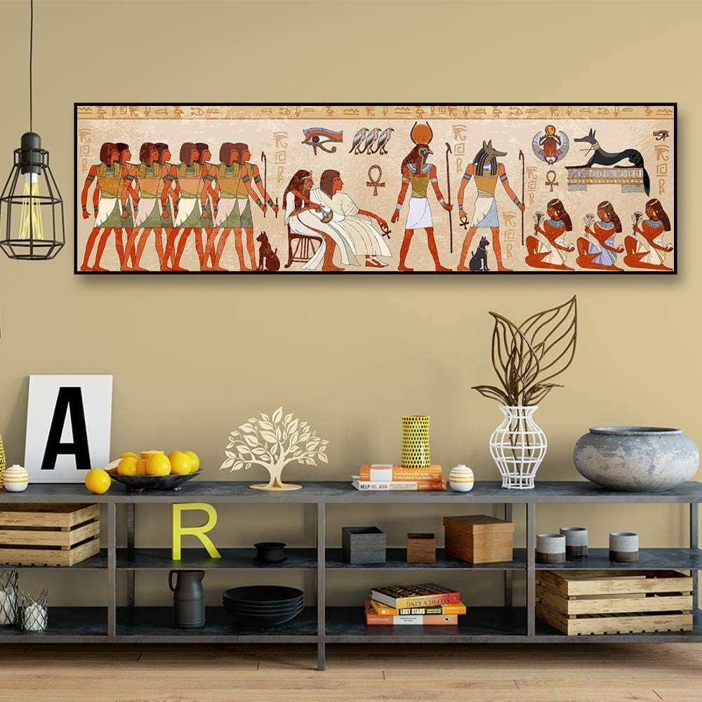 Amazon レトロなエジプトの女王クレオパトラポスターキャンバス絵画古代エジプトのファラオhdプリント画像壁画壁アートベッドサイドの家の部屋の装飾40x160cmアンフレーム ウォールステッカー オンライン通販